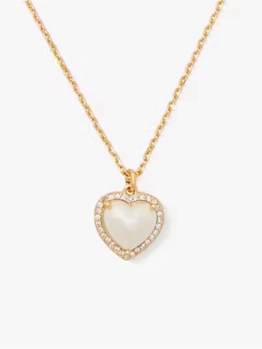 NWT Kate Spade New York My Love Pave Heart Pendant Necklace 16+3” in Gold